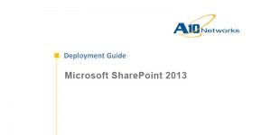 Microsoft Office SharePoint Server 2013 Deployment Guide