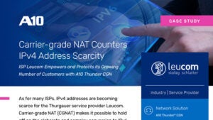 Preview of the case study titled 'Carrier-grade NAT Counters IPv4 Address Scarcity'