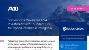 Preview of case study document titled 'SS Servicios Maximizes IPv4 Investment with Thunder CGN to Expand Internet in Patagonia'