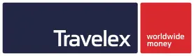 Alt text: Travelex logo with the text worldwide money in red, representing global currency exchange services.