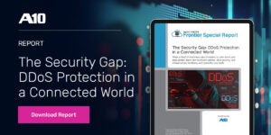 Screenshot of the report titled 'The Security Gap: DDoS Protection in a Connected World'