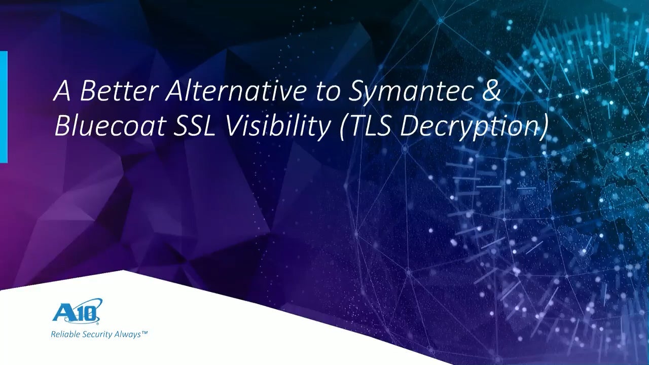 A Better Alternative to Symantec Bluecoat SSL Visibility