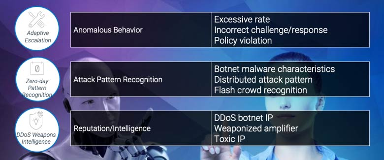 Adaptive Eskalation, Zero-Day-Mustererkennung, DDoS-Waffen-Intelligenz