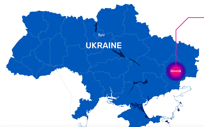 Heat map shows DDoS attacks on multiple targets in Ukraine carried out on February 24, 2022