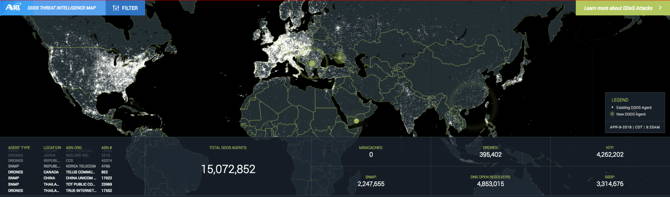 DDoS-Bedrohungsdatenkarte