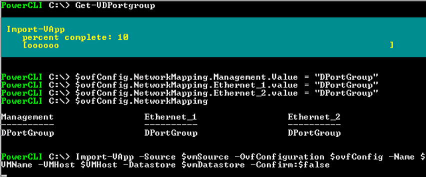 Deployment of the OVA file