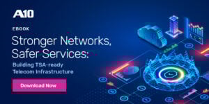 Ebook cover: Stronger Networks, Safer Services: Building TSA-ready Telecom Infrastructure. Download Now button.