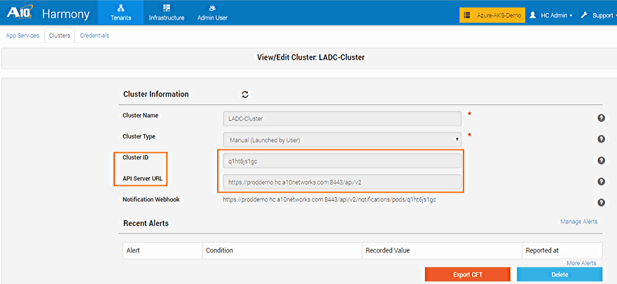 harmony controller create cluster