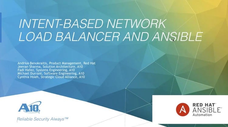 Intent-based Network Load Balancer and Ansible